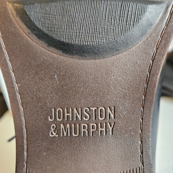 Men's Black‎ Leather Johnston & Murphy Lewis Cap Toe Lace Up Oxfords Size 10 M - Picture 4 of 10